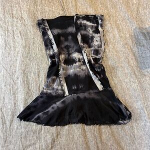 Lip Service Black and Gray Asymmetrical Top